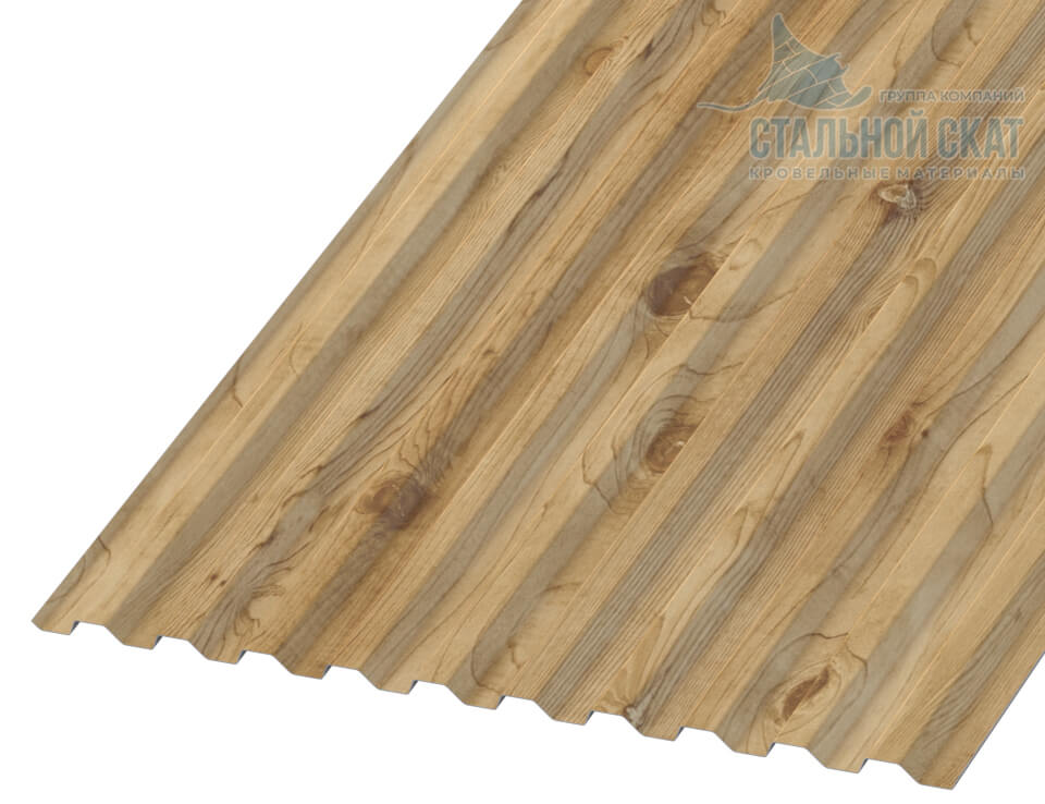 Фото: Профнастил С21 х 1000 - B (ECOSTEEL_T-01-Сосна-0.5) в Рузе
