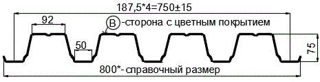 Фото: Профнастил Н75 х 750 - B (ПЭ-01-9003-0.65) в Рузе