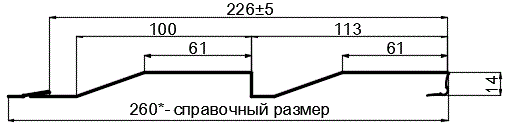 Фото: Сайдинг МП СК-14х226 (ПЭ-01-RR32-0.45) в Рузе