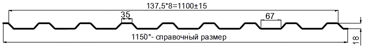 Фото: Профнастил оцинкованный МП20 х 1100 (ОЦ-01-БЦ-0.55) в Рузе