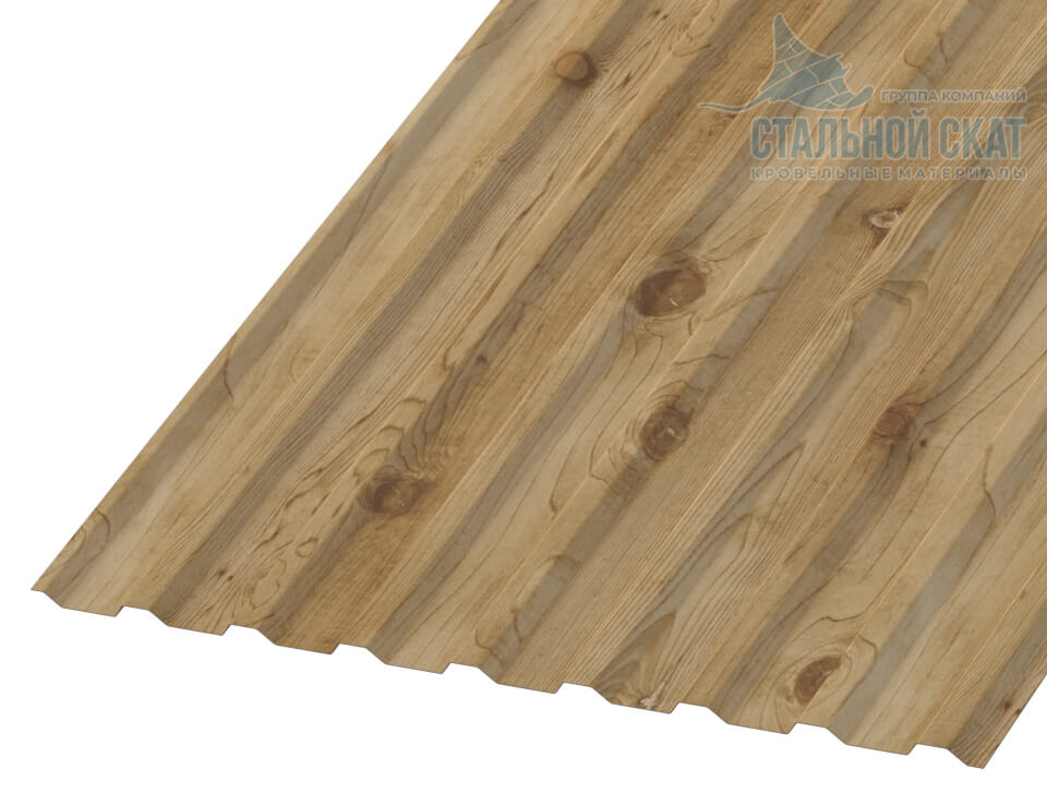 Фото: Профнастил МП20 х 1100 - B (ECOSTEEL-01-Сосна-0.5) в Рузе