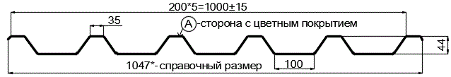 Фото: Профнастил С44 х 1000 - A (ПЭ-01-1014-0.7) в Рузе