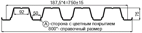 Фото: Профнастил Н75 х 750 - A (ПЭ-01-8017-0.7) в Рузе