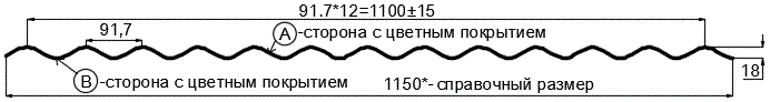 Фото: Профнастил МП18 х 1100 - A (ECOSTEEL_MA_Д-12-Античный Дуб-0.45) в Рузе