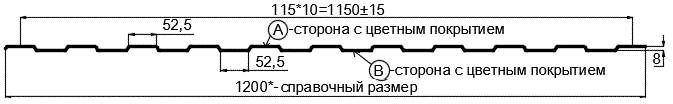 Фото: Профнастил С8 х 1150 - A (ECOSTEEL_T_Д-01-ЗолотойДуб-0.5) в Рузе