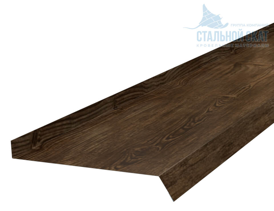 Фото: Планка отлива 180х30х2000 (ECOSTEEL_MA-01-МореныйДуб-0.5) в Рузе