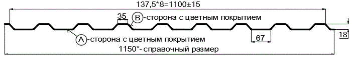 Фото: Профнастил МП20 х 1100 - B Двусторонний (ПЭД-01-6005/6005-0.45) в Рузе