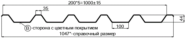 Фото: Профнастил С44 х 1000 - B (VikingMP-01-7016-0.45) в Рузе