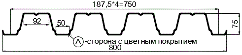 Фото: Профнастил Н75 х 750 - A (ПЭ-01-1015-0.7) в Рузе