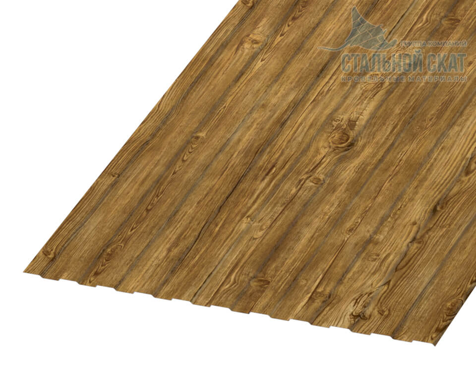 Фото: Профнастил С8 х 1150 - A (ECOSTEEL_T-01-ЗолотойДуб-0.5) в Рузе