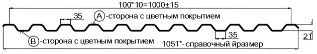 Фото: Профнастил С21 х 1000 - A (ECOSTEEL_MA_Д-01-МореныйДуб-0.5) в Рузе