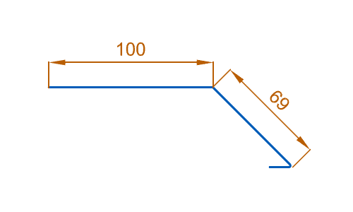 Планка карнизная 100х69х2000 (ПЭ-01-9006-0.45) в Рузе