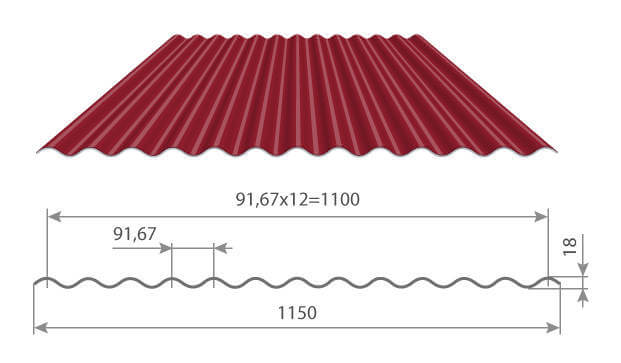 Профнастил МП18 х 1100 - A (VALORI-20-Brown-0.5) в Рузе