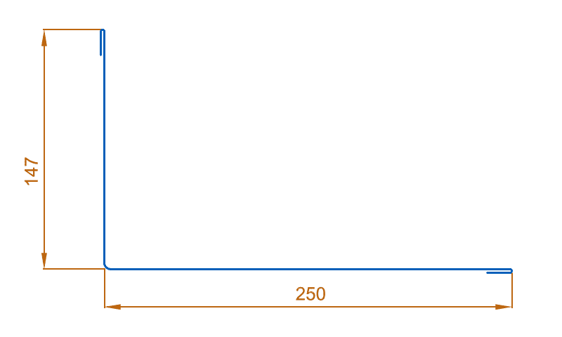 Планка примыкания верхняя 250х147х2000 (ПЭ-01-3003-0.45) в Рузе