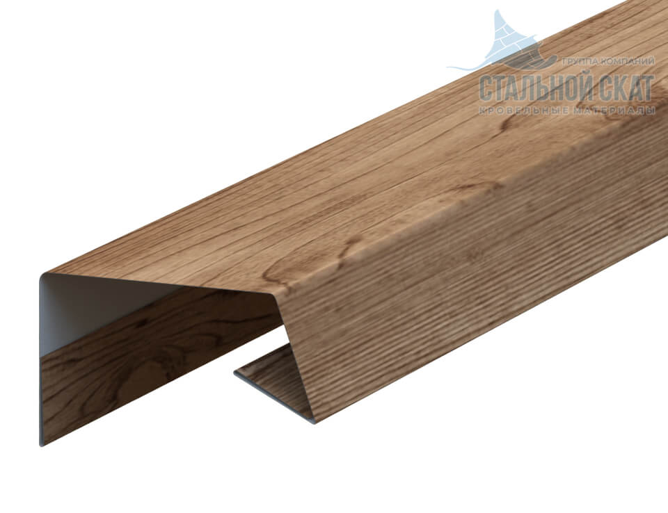 Планка начальная Woodstock 12х15х3000 (ECOSTEEL_T-12-Золотой Орех-0.45)