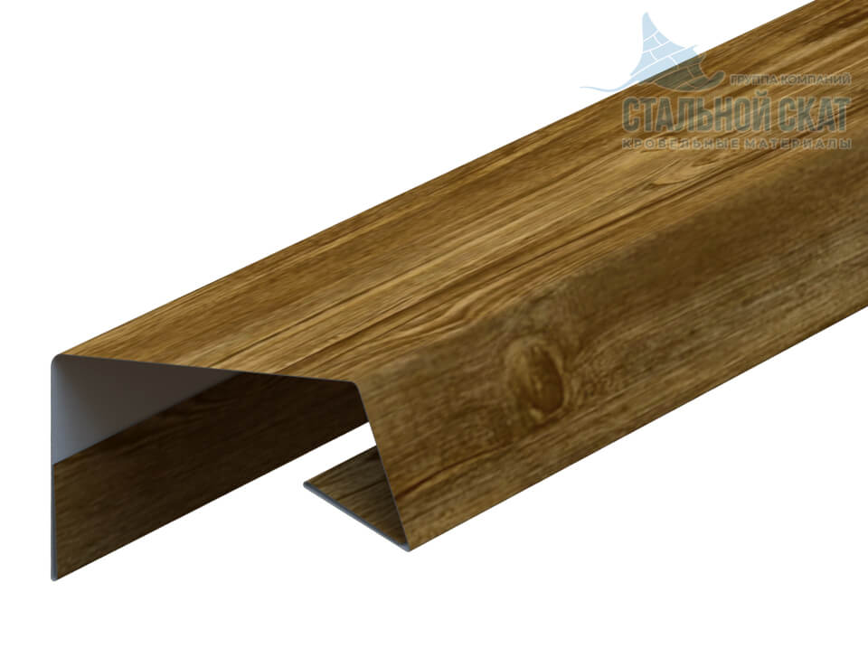 Планка начальная Woodstock 12х15х3000 (ECOSTEEL_T-01-ЗолотойДуб-0.5)