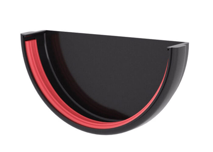 Заглушка желоба Классика120 ПВХ Grand Line графит (RAL 7024)