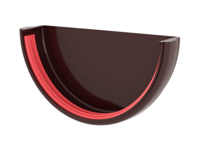 Заглушка желоба Классика 120 ПВХ Grand Line шоколадная (RAL 8017)