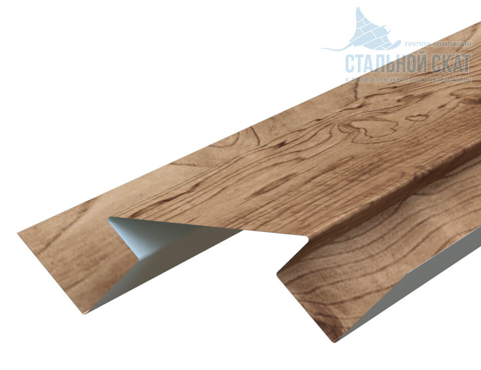 Планка угла внутреннего сложного Woodstock 75х3000 (ECOSTEEL_T-12-Золотой Орех-0.45)