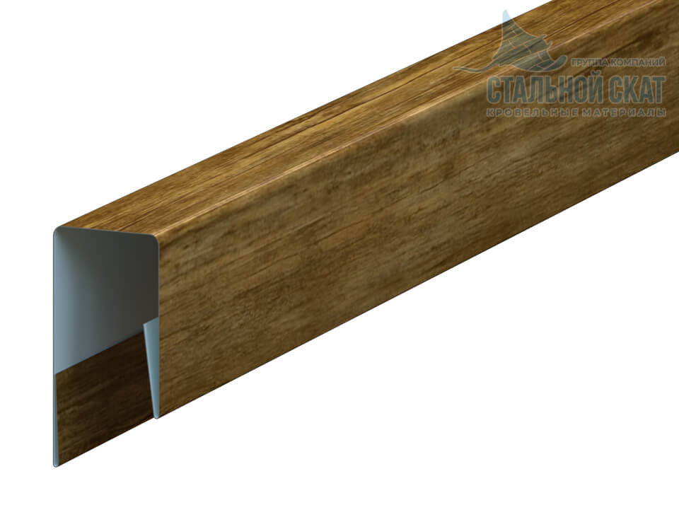 Планка П-образная 13х27х2000 (ECOSTEEL_T-01-ЗолотойДуб-0.5)