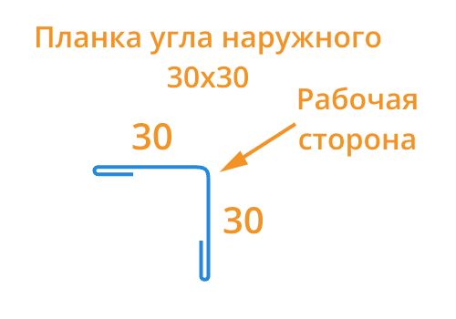 Планка угла наружного 30х30х3000 (ПЭ-01-6019-0.45)