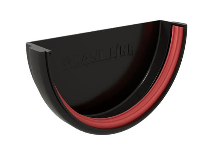 Заглушка желоба Классика 120 ПВХ GL черная (RAL 9005)